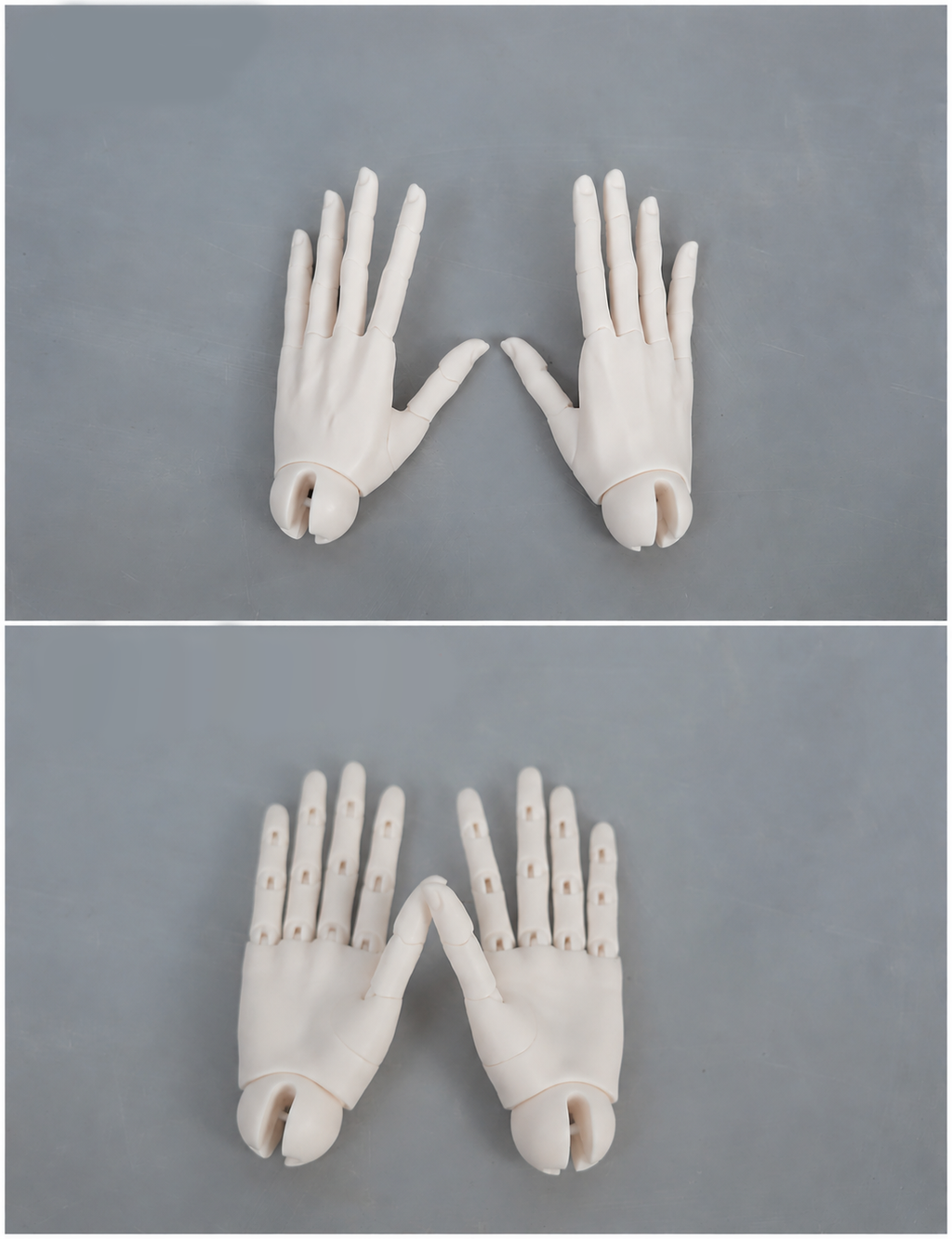 1/3 scale male BJD articulated hands showing front and back view details