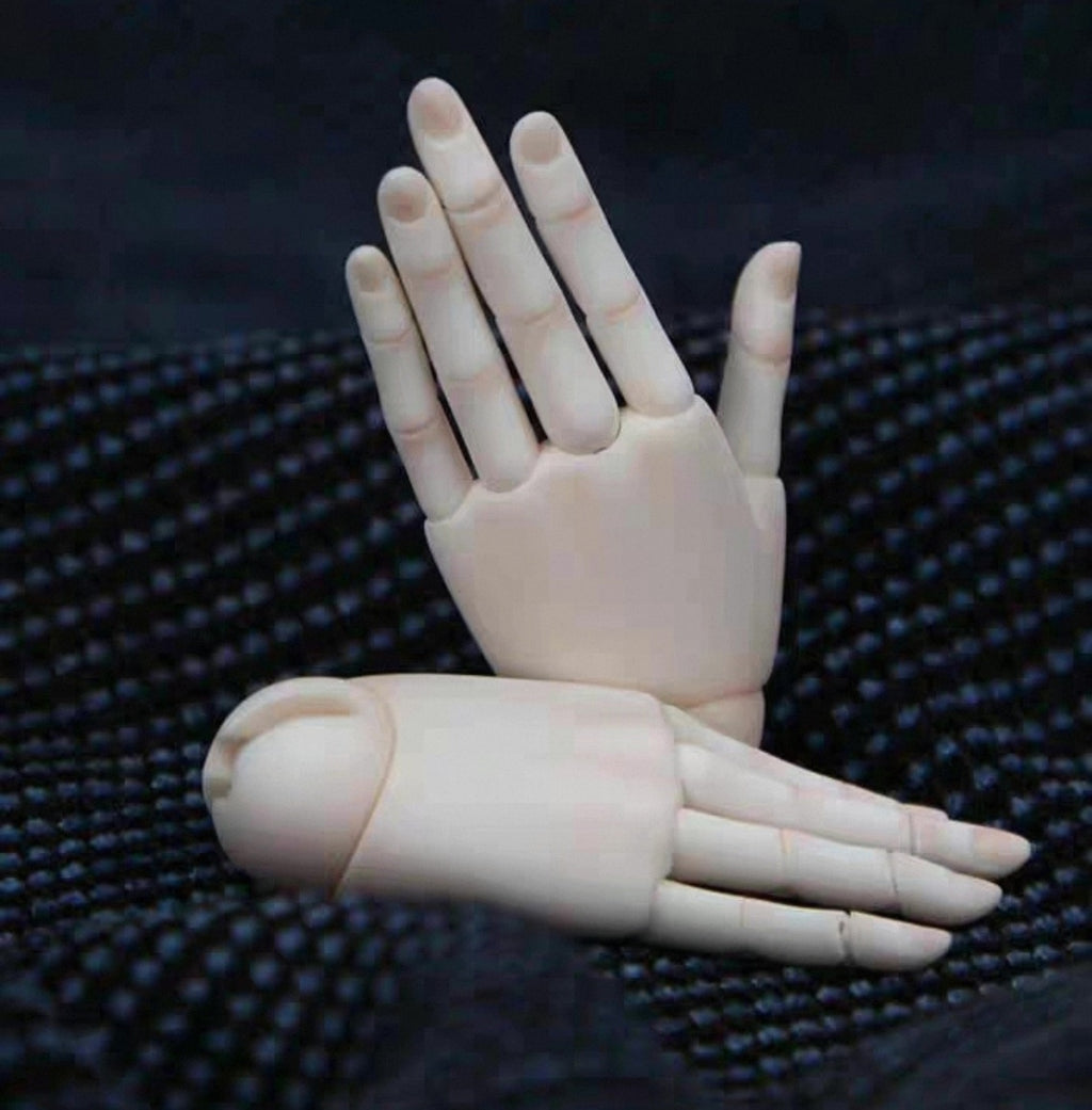 1/4 BJD replacement hands front view with detailed finger joints