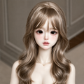1/4 scale BJD doll head with finished face-up makeup, realistic resin female doll head for collectors