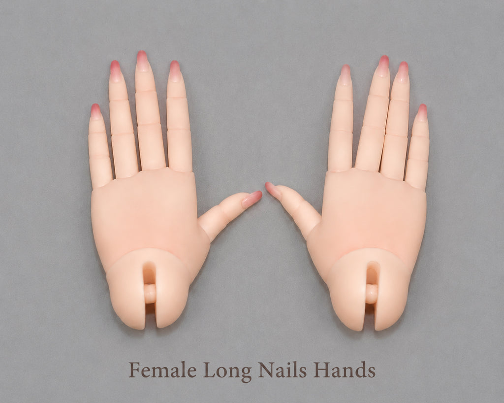 1/4 scale BJD resin hands with elegant long nails for female dolls