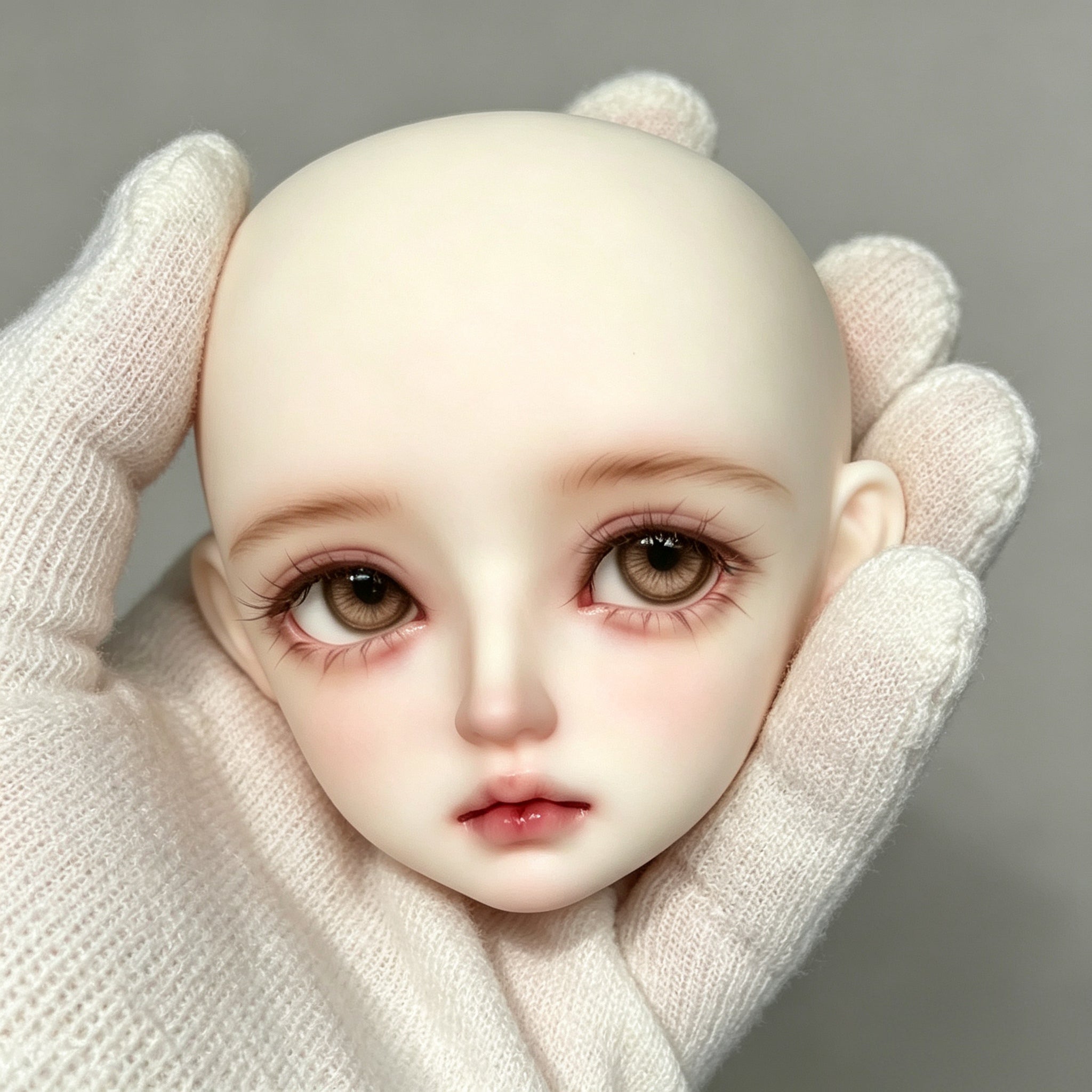 1/4 female BJD resin head with soft romantic custom face-up design