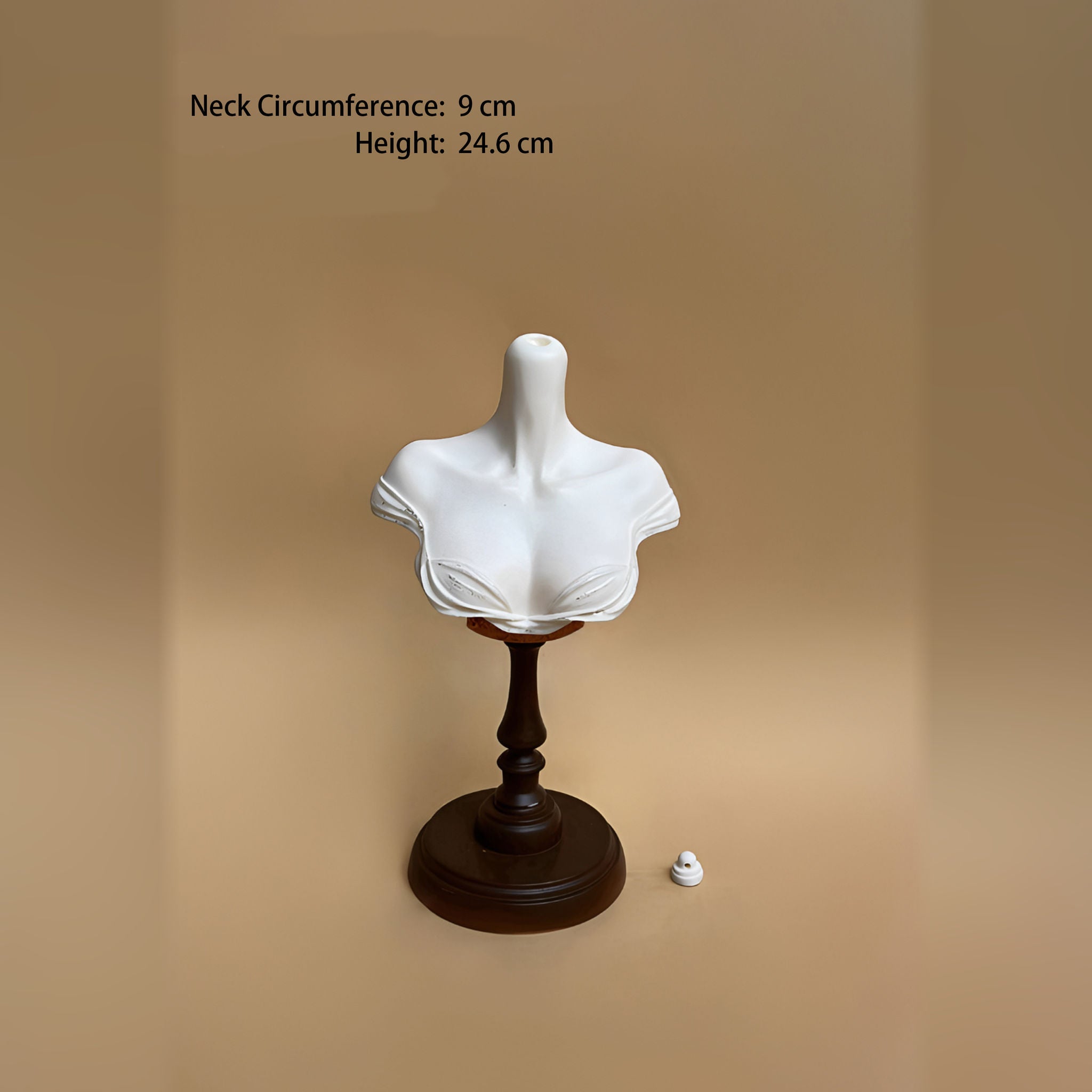 1/3 scale resin bust stand with detachable neck plug, 9 cm neck circumference and 24.6 cm height