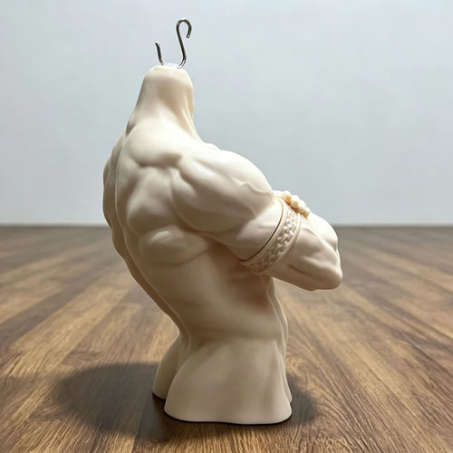 muscular male BJD bust stand for 1/3 scale 75 cm uncle dolls, side view