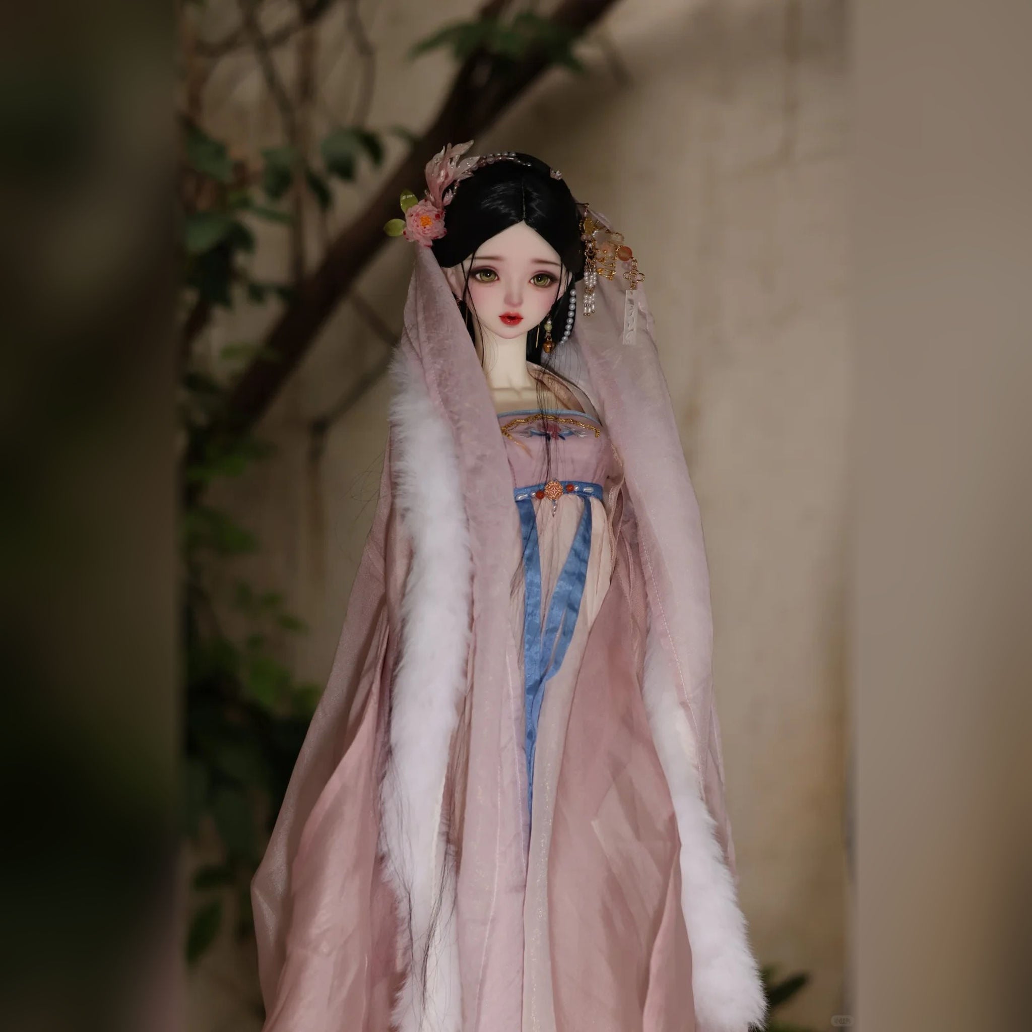 head with Huanxiang Wuyu 60cm female BJD body, full-length outdoor styling view