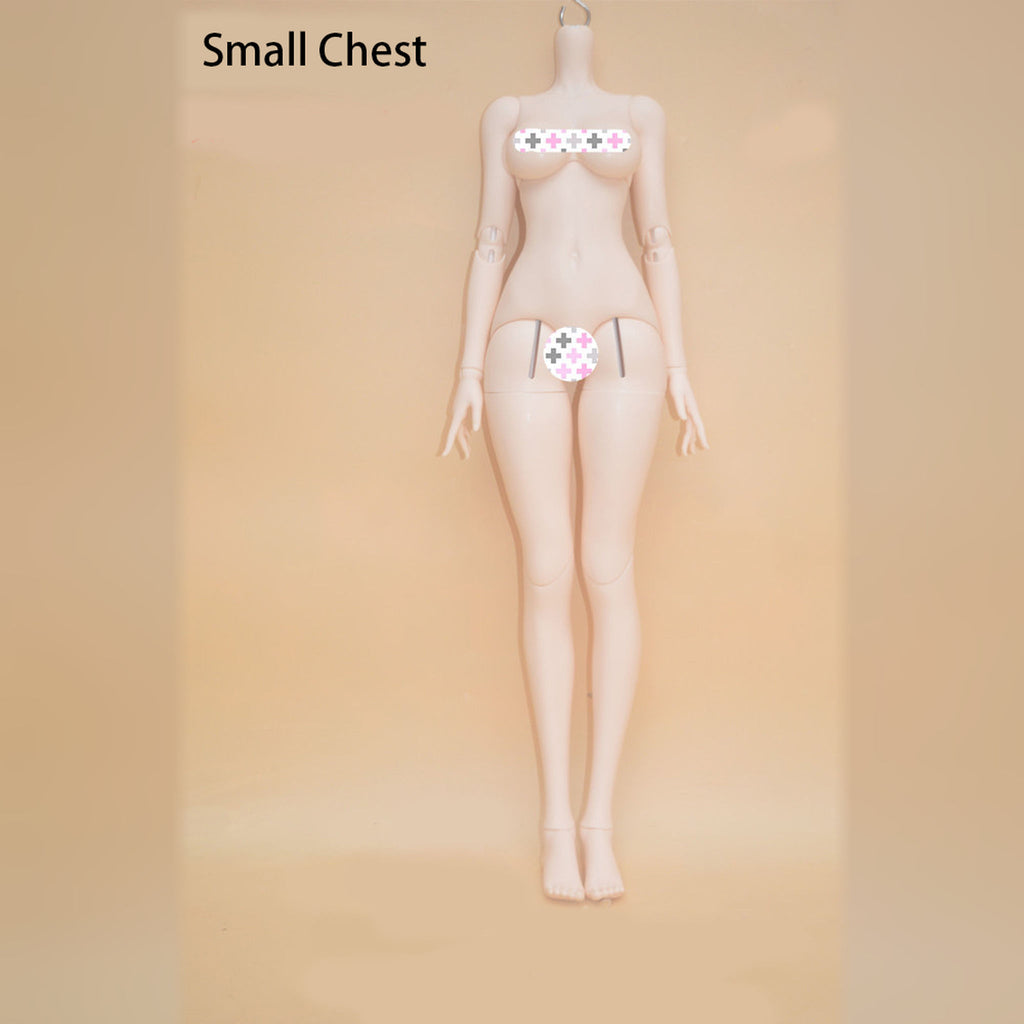 60cm female BJD body with small-chest torso, front full-length view