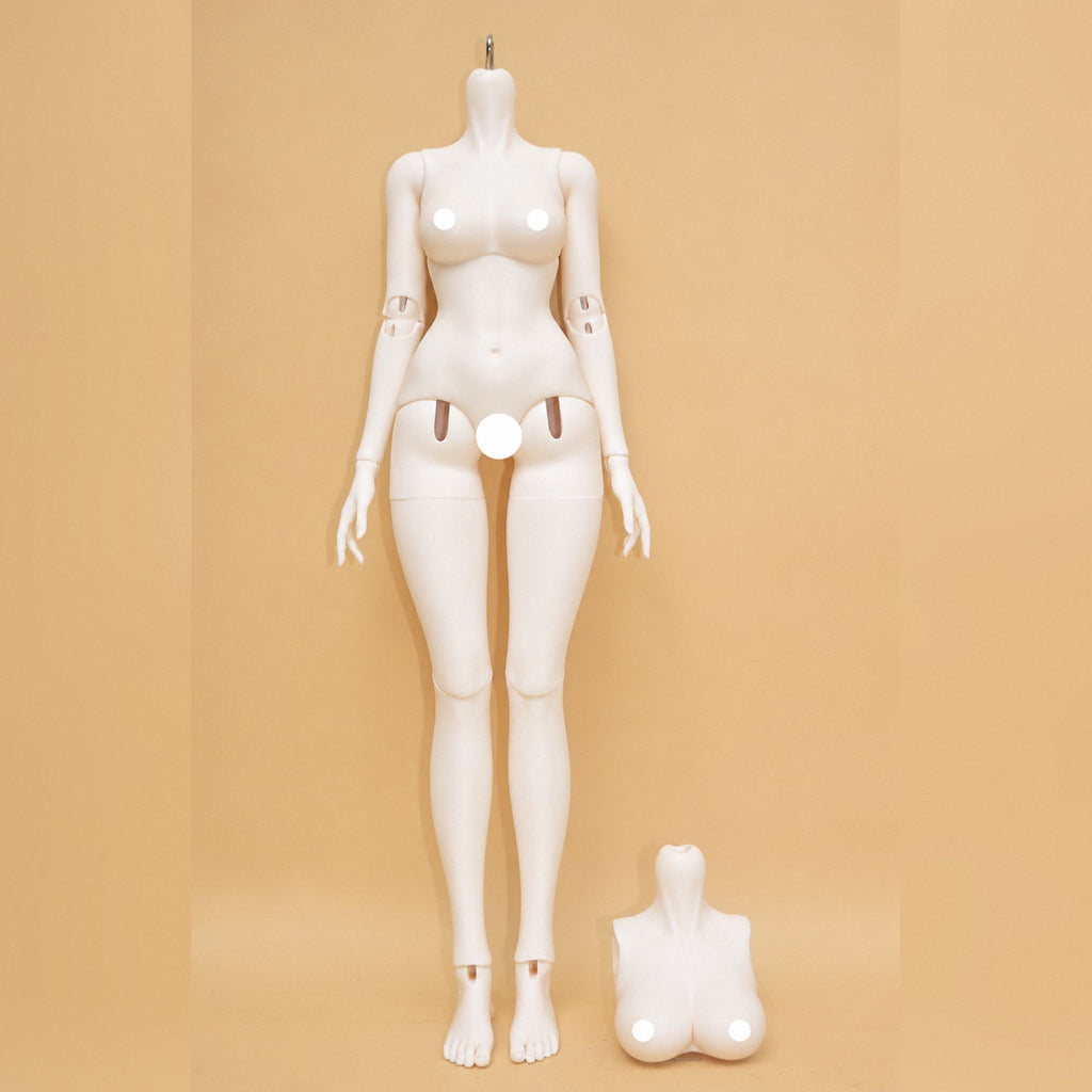 39cm 1/4 scale female blank BJD body front view with interchangeable bust part