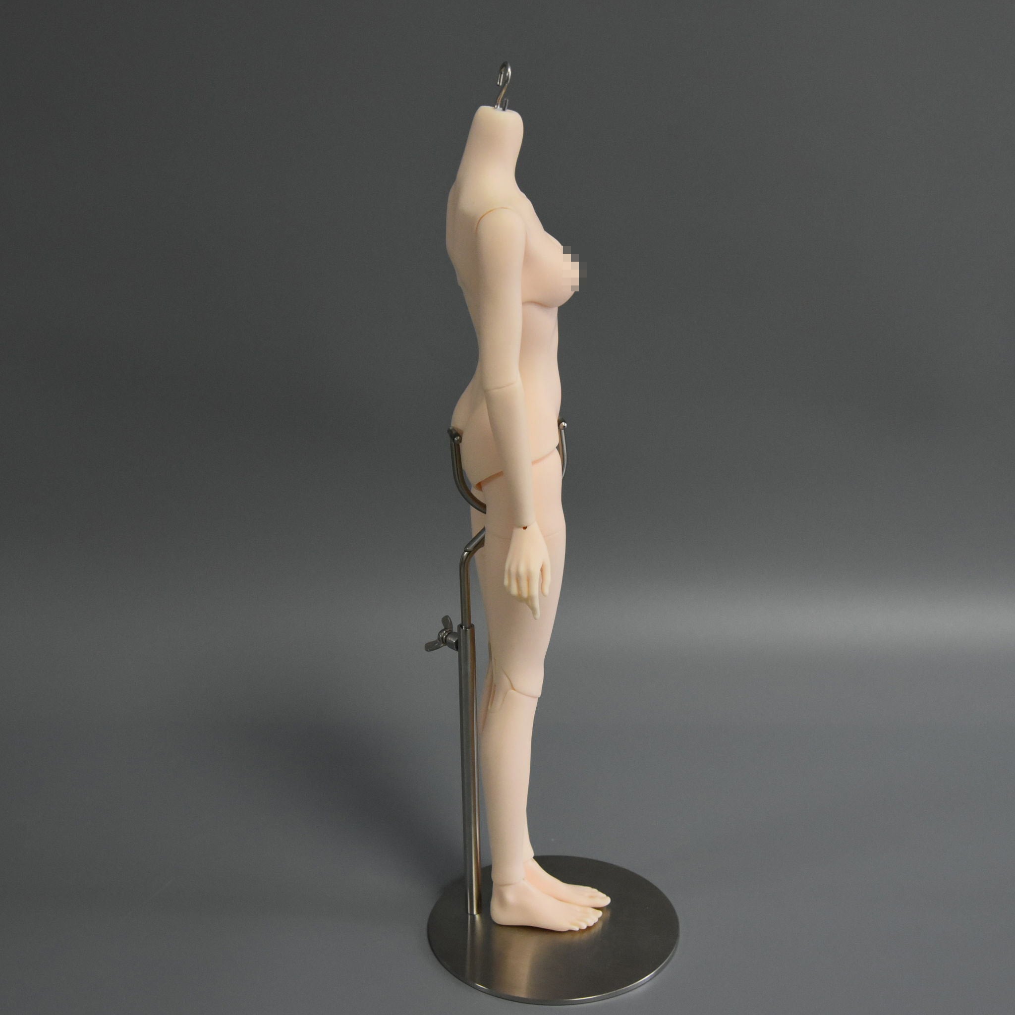 1/4 scale female resin BJD body with articulated joints, front view