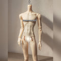 Close-up of a slim male resin BJD body with defined torso and articulated arms