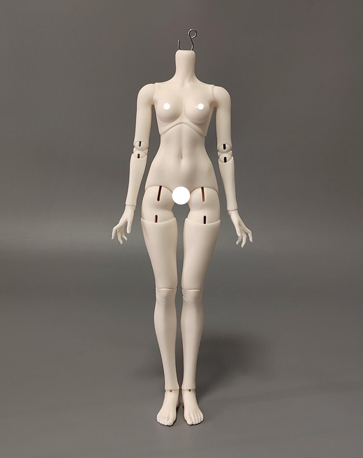38cm BJD female resin body with articulated joints and realistic proportions