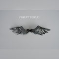 Pair of black feather wings accessory for BJD dolls with realistic sculpted feather texture
