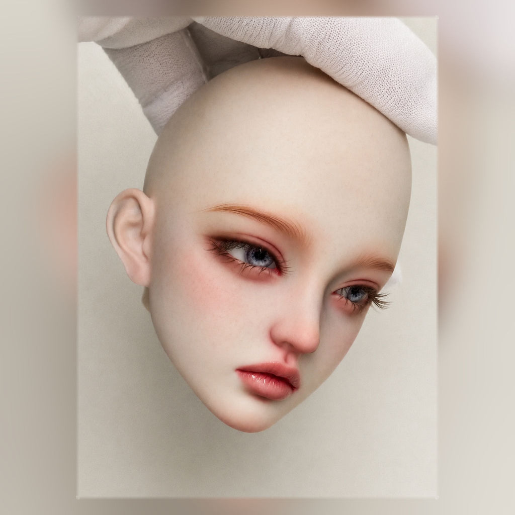 1/3 Scale BJD Head Sculpt Custom Face-up Side View Blank Resin Head with Blue Eyes
