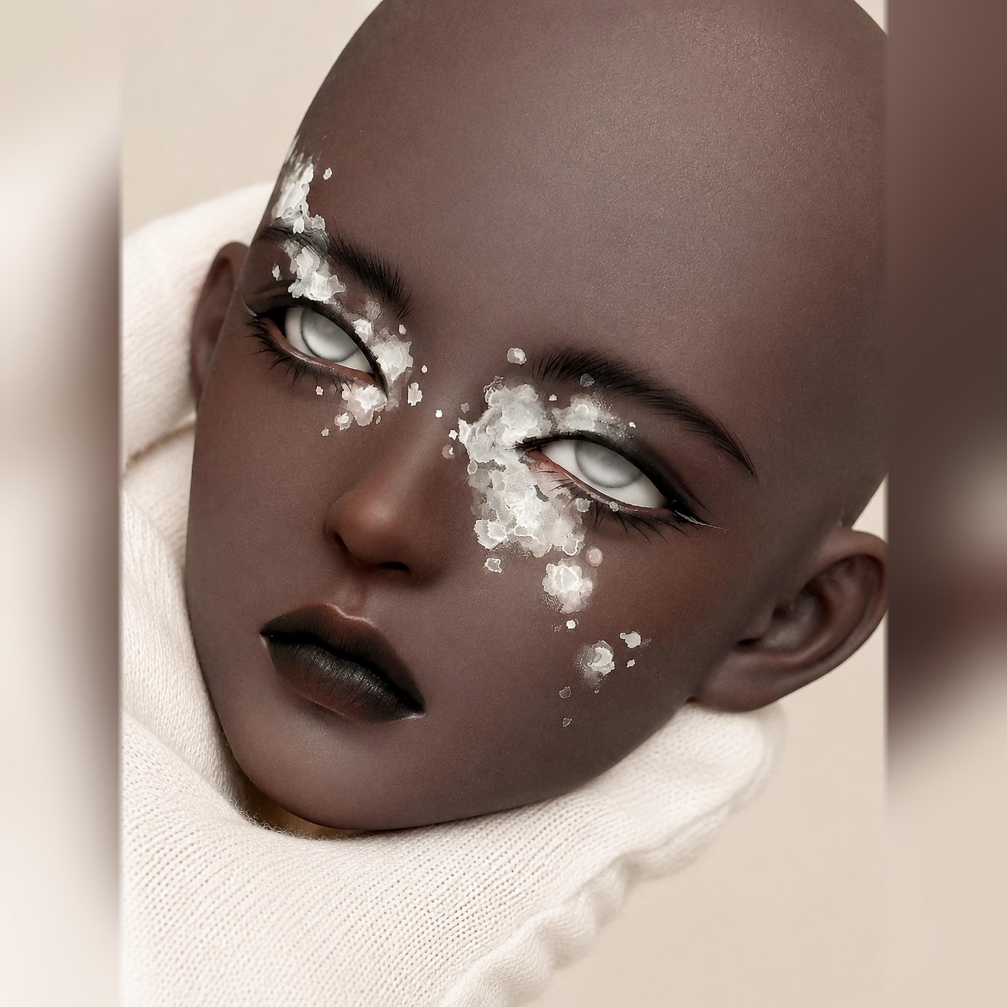 1/3 Scale Female BJD Head Only Unpainted Blank Resin Head with Fantasy Face-up Design