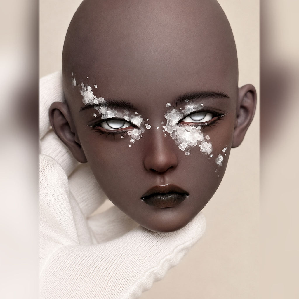 1/3 Scale Female BJD Head Sculpt SEL Blank Resin Head Front View for Custom Face-up