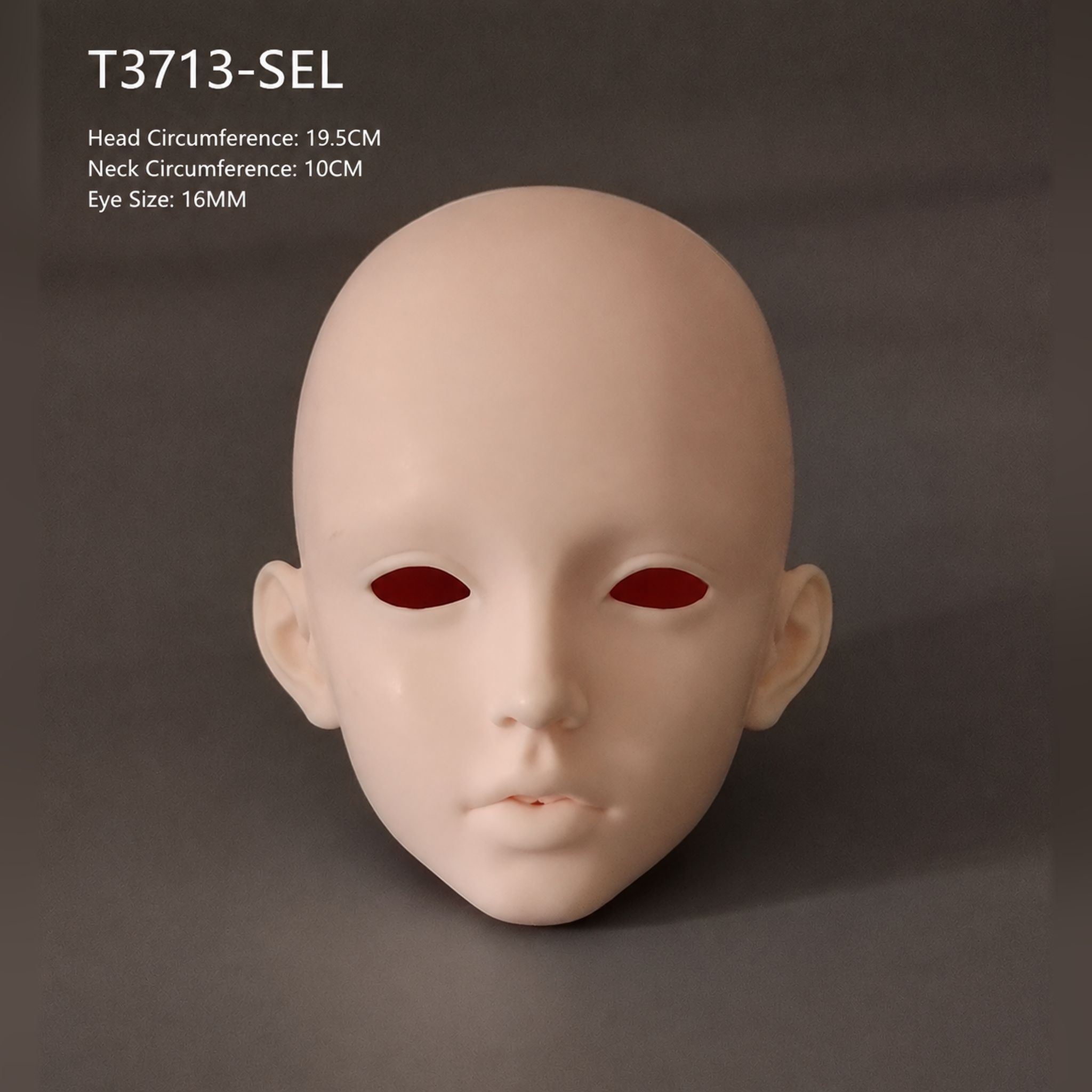 1/3 Scale BJD Head Sculpt Head Only Unpainted Blank Resin Head 19.8cm Head Circumference 14mm Eyes