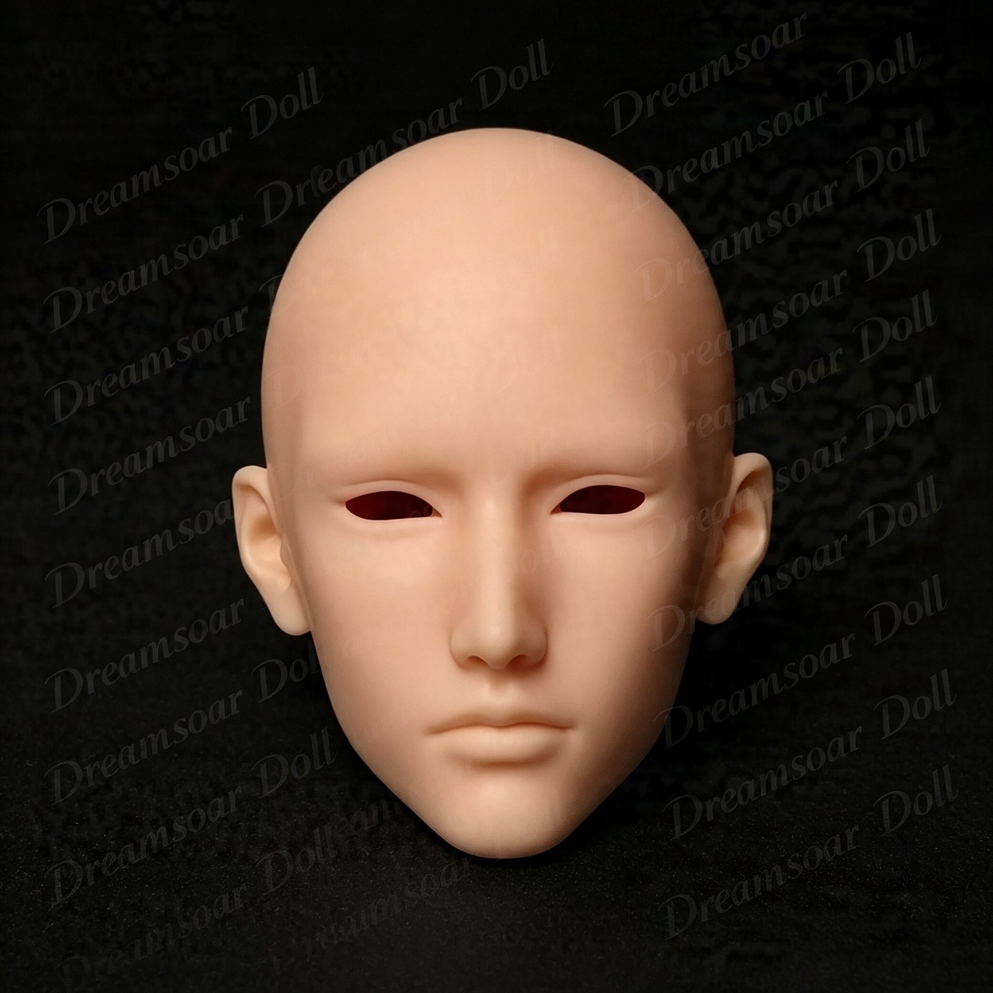 1/3 Scale male BJD blank resin head sculpt front view without face-up, wig or eyes