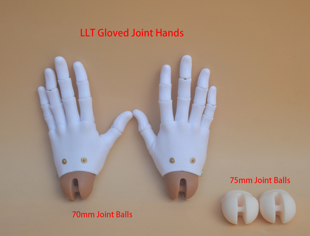LLT Gloved Articulated Joint Hands for 70 or 75 Uncle BJD Doll