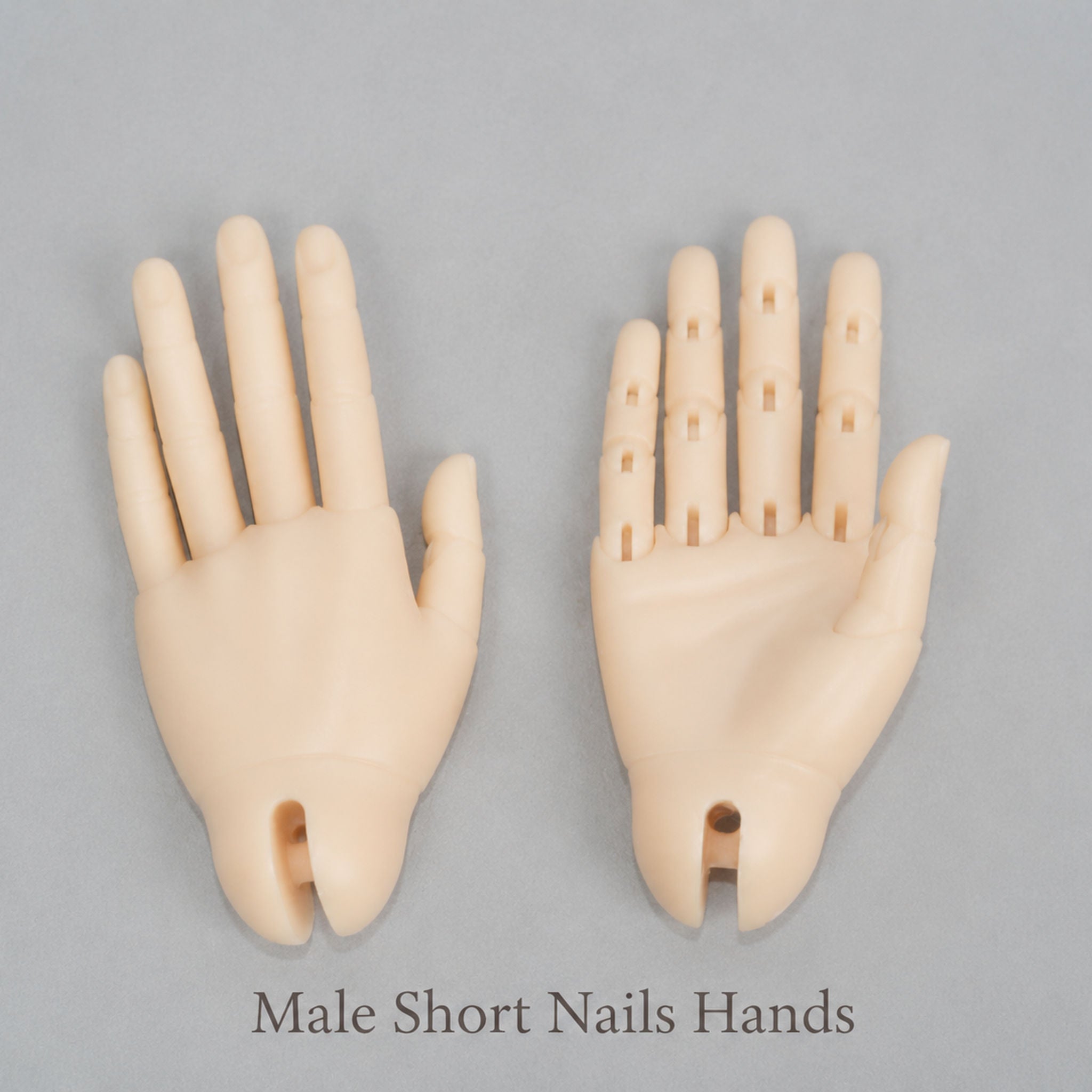 1/4 Scale BJD male short nails four-part jointed hands, articulated resin replacement hands for ball-jointed dolls