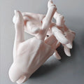 Unpainted muscular joint hands for 75cm BJD doll, poseable resin replacement hands