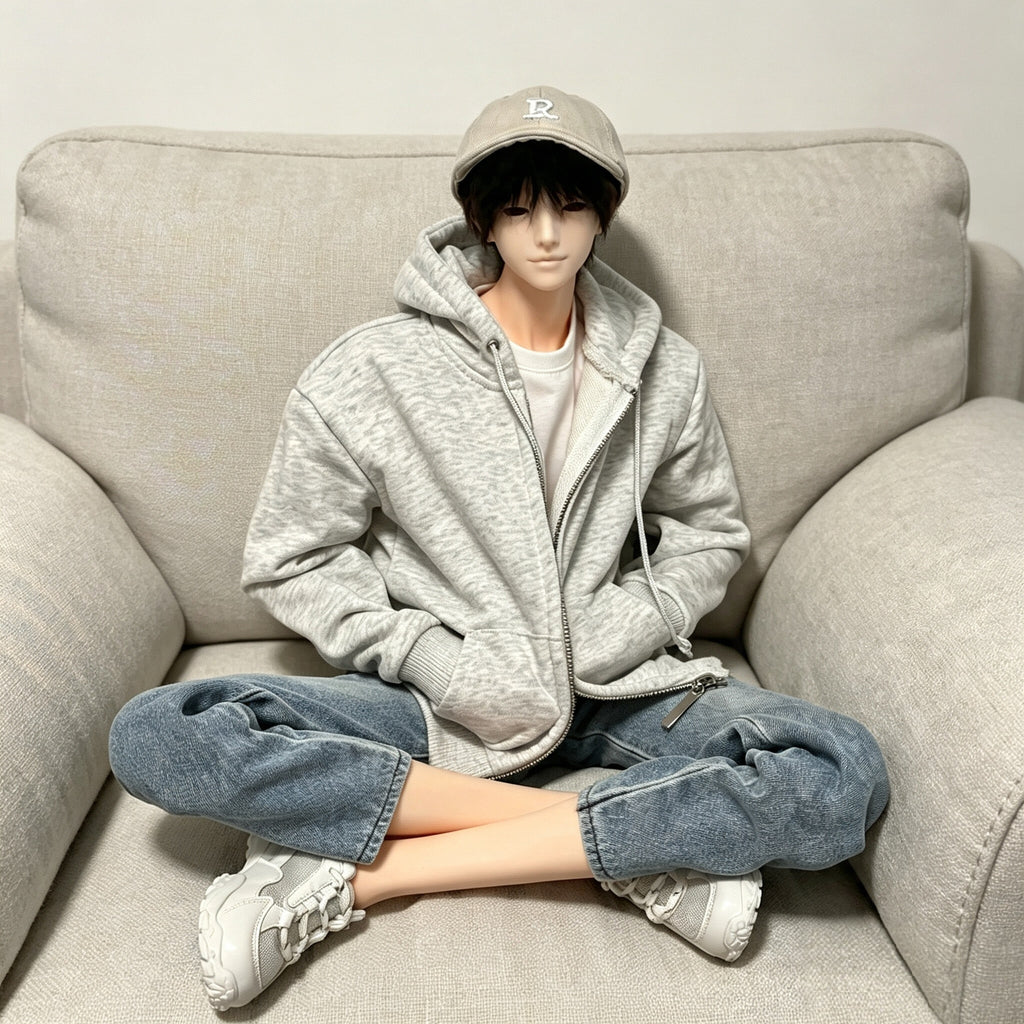 75cm elegant college male BJD doll body with matching blank head