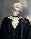 75cm male BJD body with realistic muscle sculpt wearing black fashion outfit