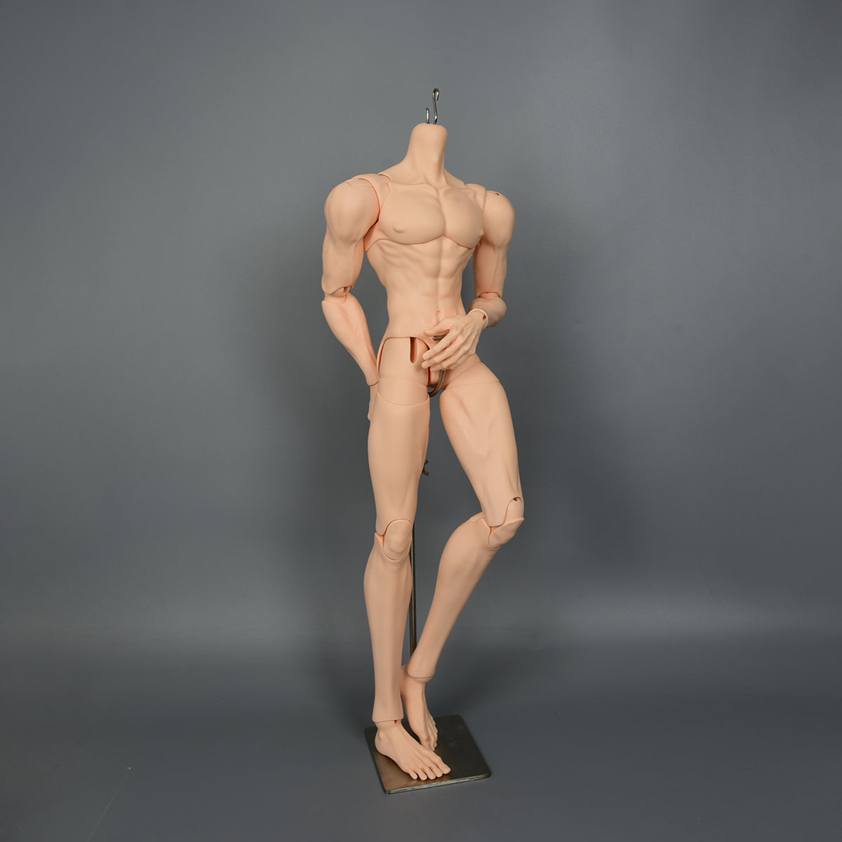 75cm mature male BJD doll body with detailed muscle sculpting and flexible ball joint articulation
