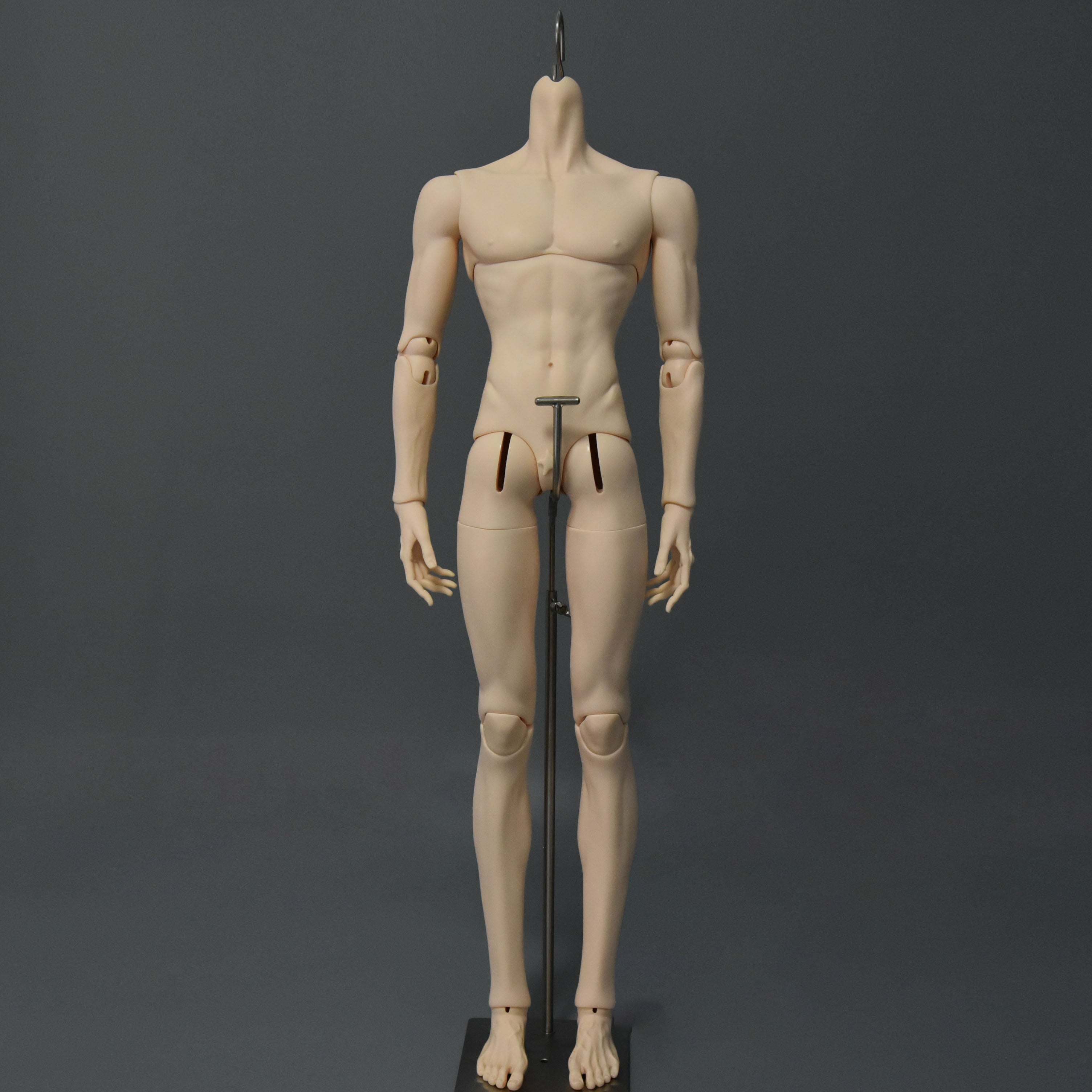 75cm slim male BJD resin body front view with realistic proportions