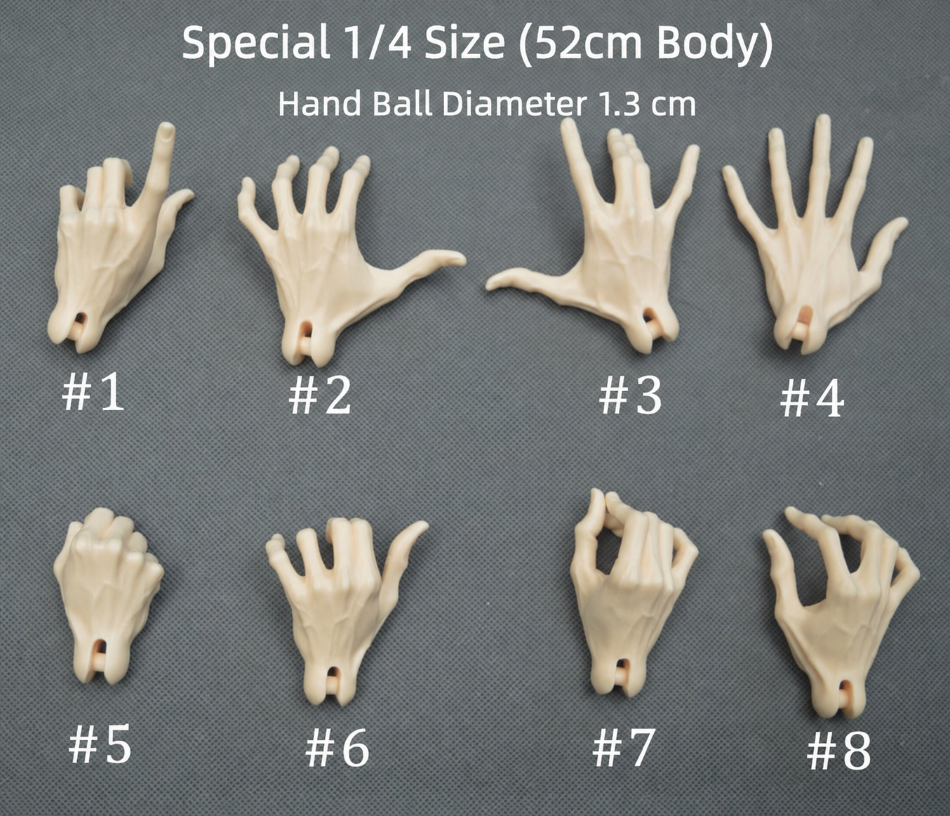 BJD male resin hands collection featuring realistic sculpting and detailed finger poses