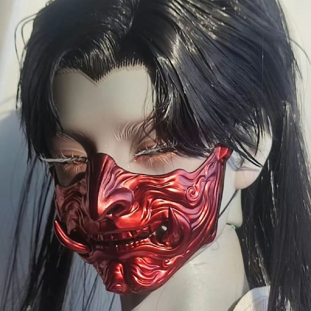 BJD doll wearing resin half face mask for custom photography