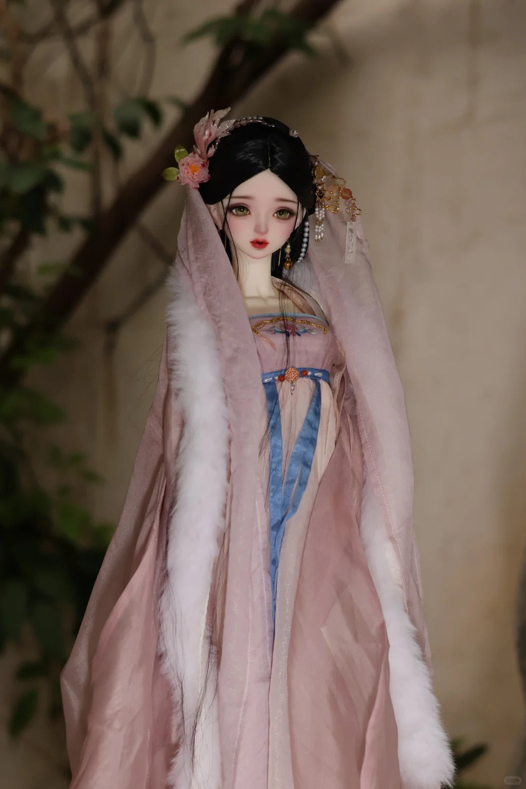 1/3 BJD female doll display with customized styling and clothing