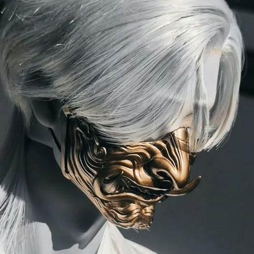 1/3 BJD doll half face mask with golden demon design