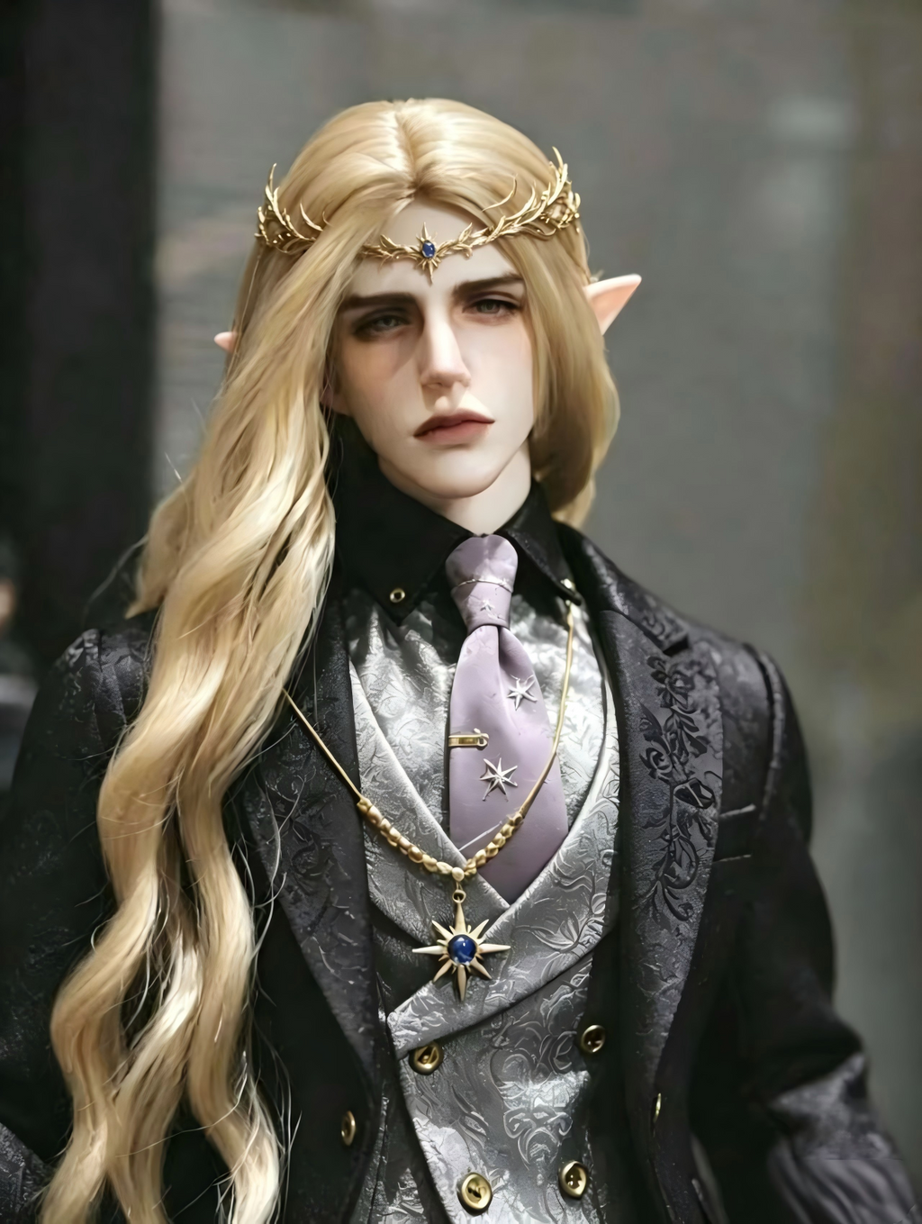 BJD male doll custom makeup and fantasy noble outfit style