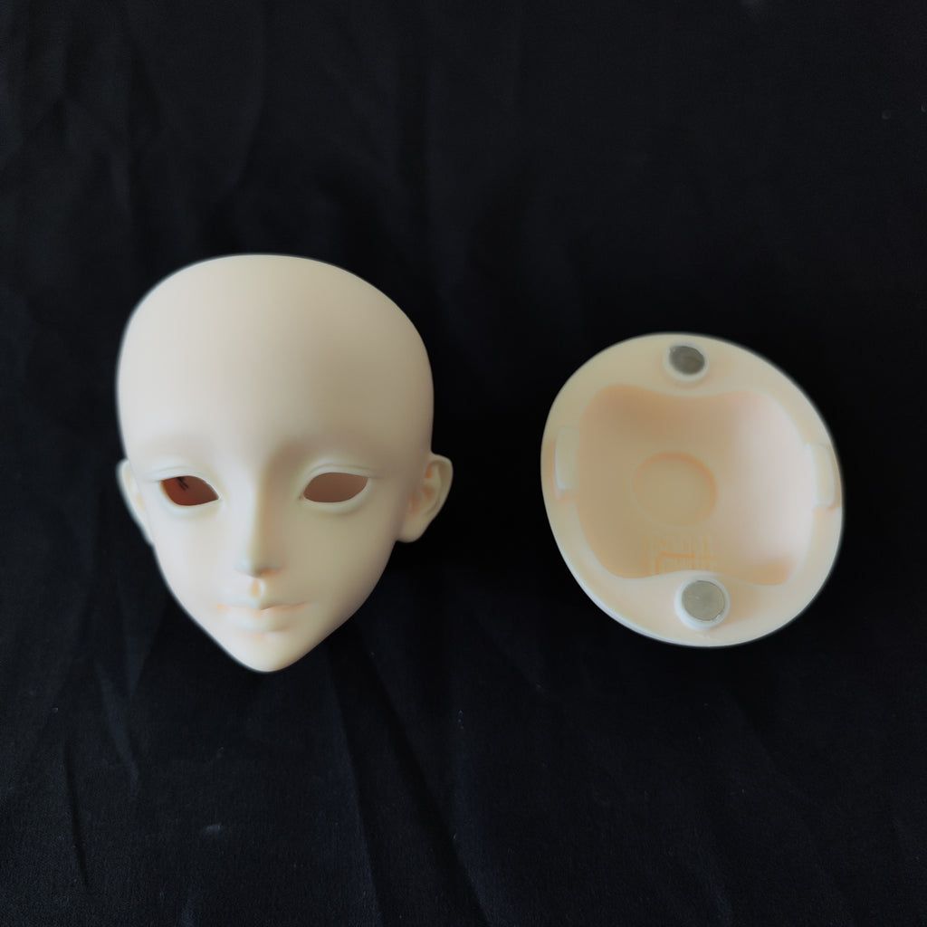 BJD resin doll head shell showing internal structure for customization