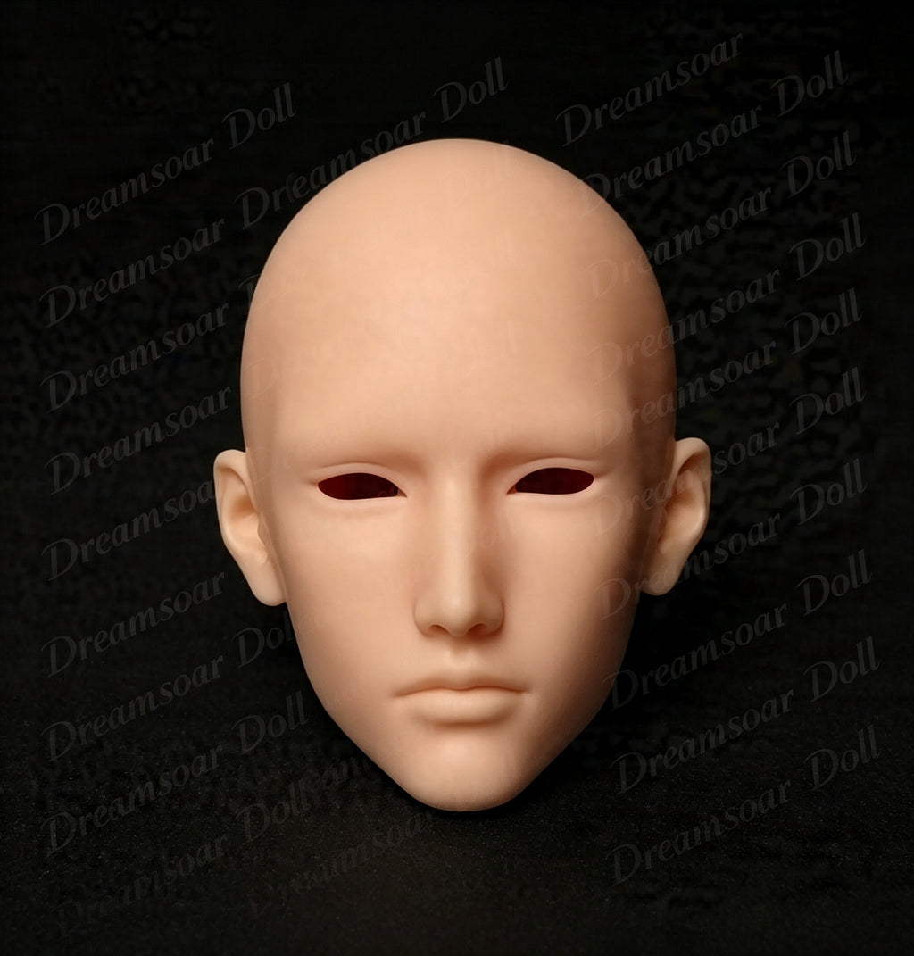 Blank 1/3 scale male BJD head sculpt without face-up, wig, eyes or accessories