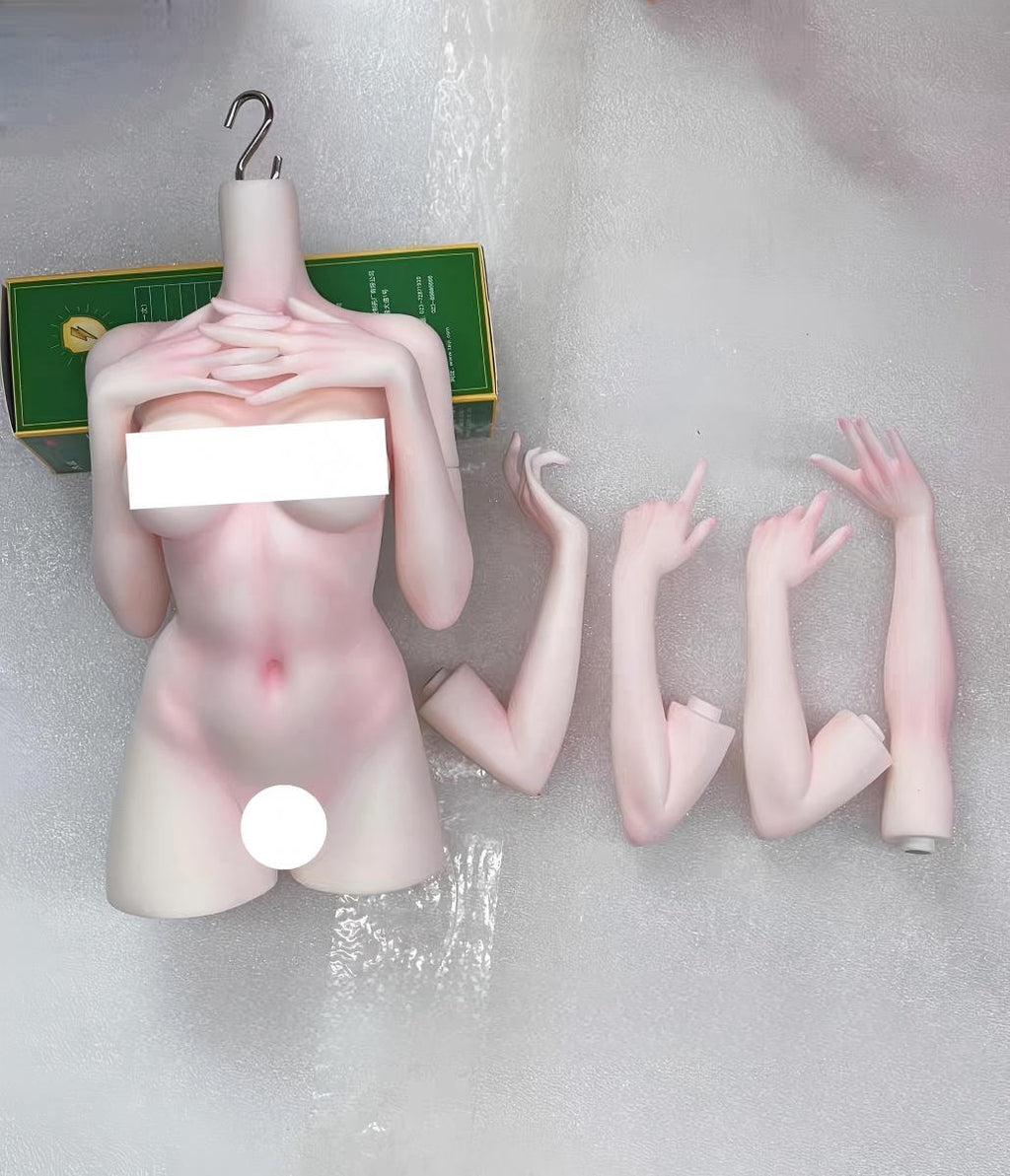 1/3 BJD bust mannequin showing doll makeup customization and styling details