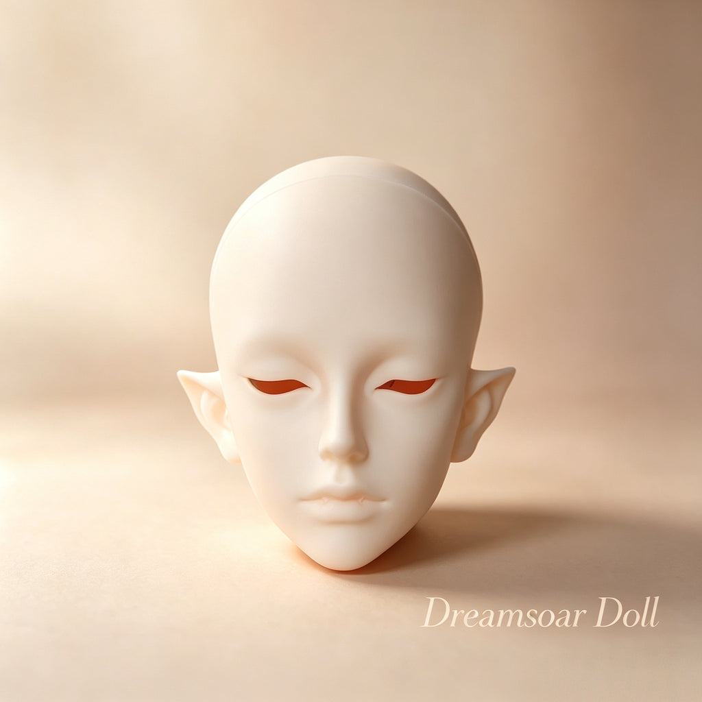1/3 scale blank resin male BJD elf head without face-up