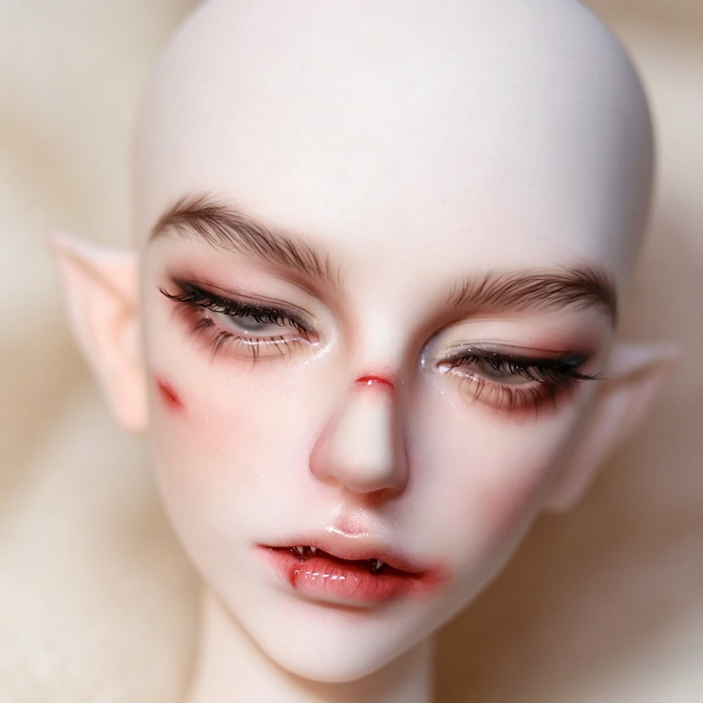 Custom painted elf BJD head face-up example for male doll collectors