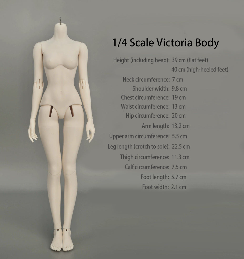 Premium 1/4 Victoria Curvy Female BJD Body, Stunning Curved Figure Unpainted Resin Blank Girl BJD Torso Only