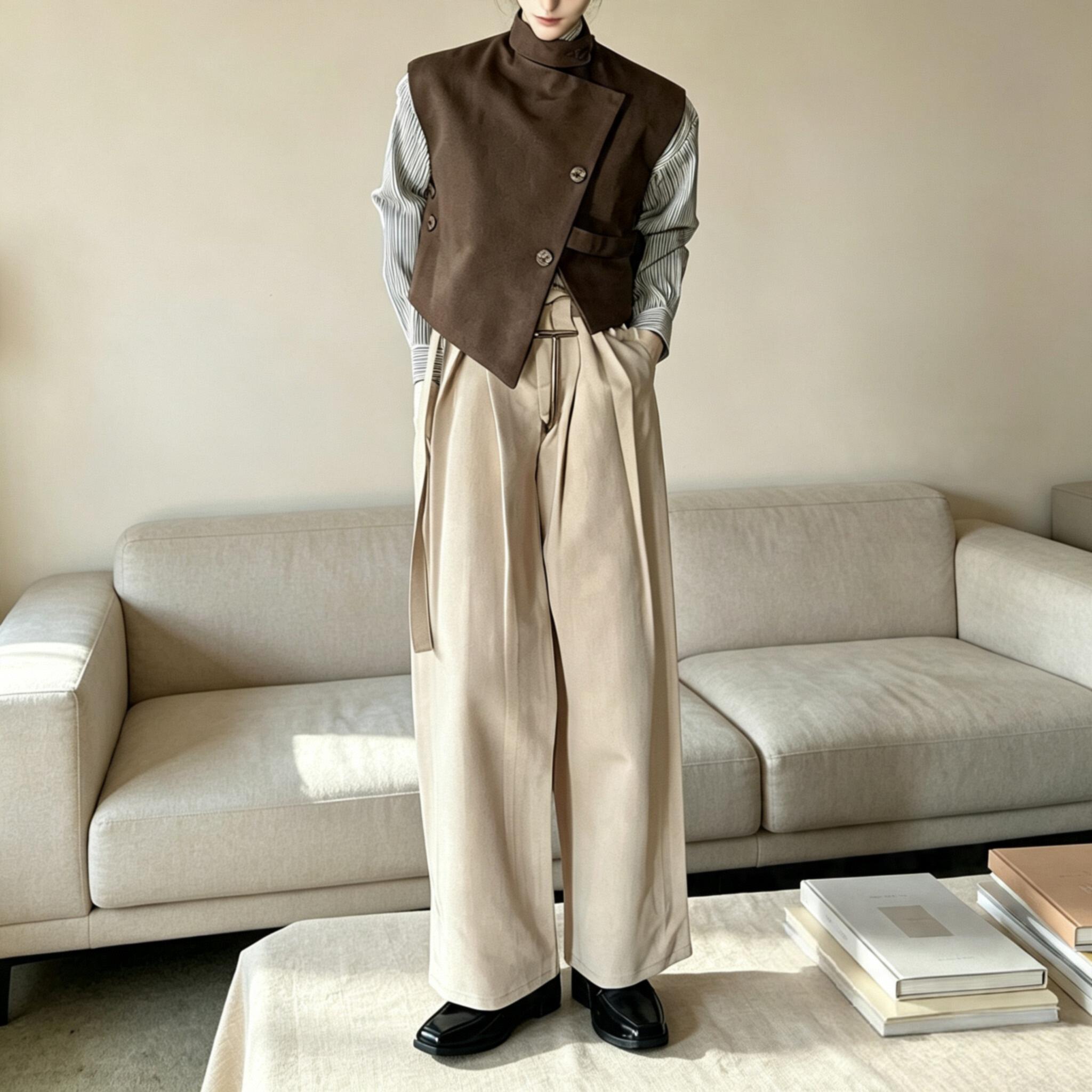 70cm male BJD doll body wearing modern layered outfit for clothing fit reference