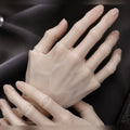 BJD jointed hands installed on a doll showing realistic articulated fingers and natural hand proportions