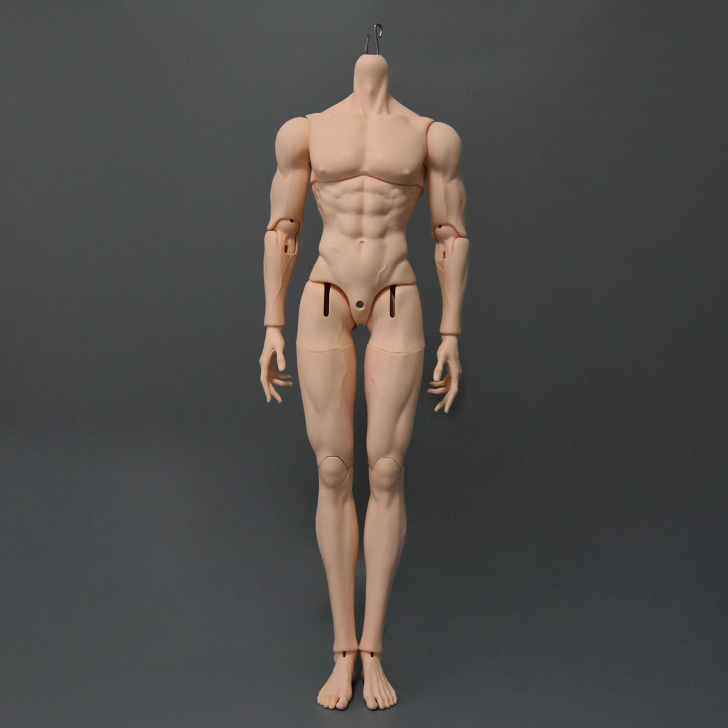 77cm Large Male BJD Body Only front view, muscular resin ball-jointed doll body with default hands and standard feet
