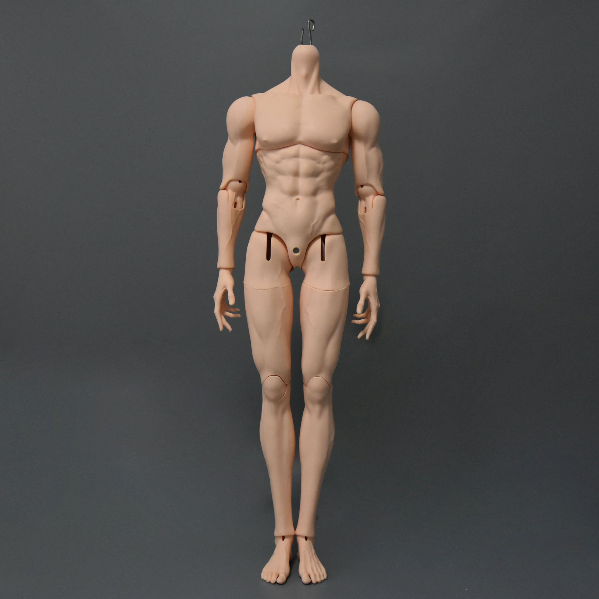77cm Large Male BJD Body Only front view, muscular resin ball-jointed doll body with default hands and standard feet