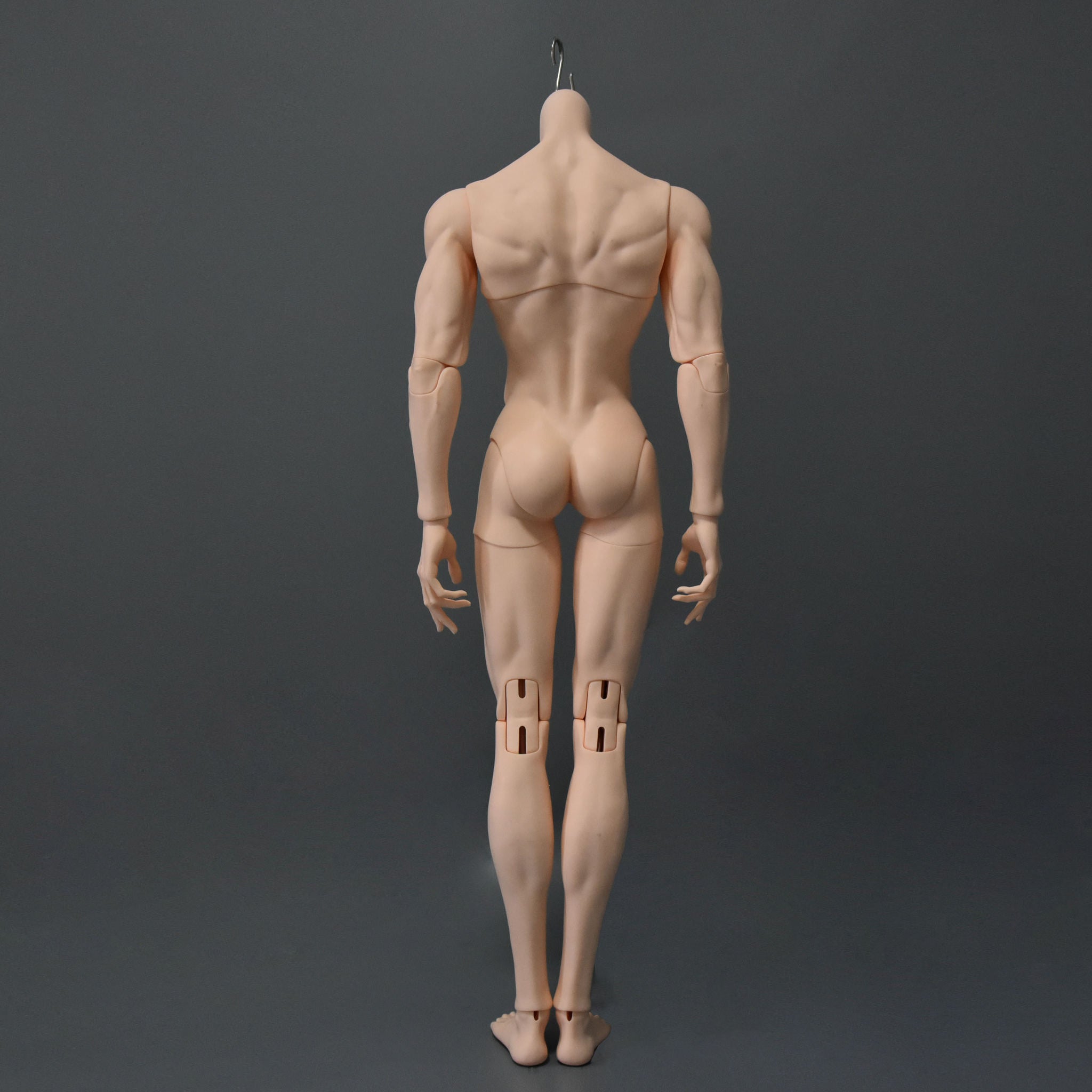 77cm Large Male BJD Body Only back view, muscular resin ball-jointed doll body display