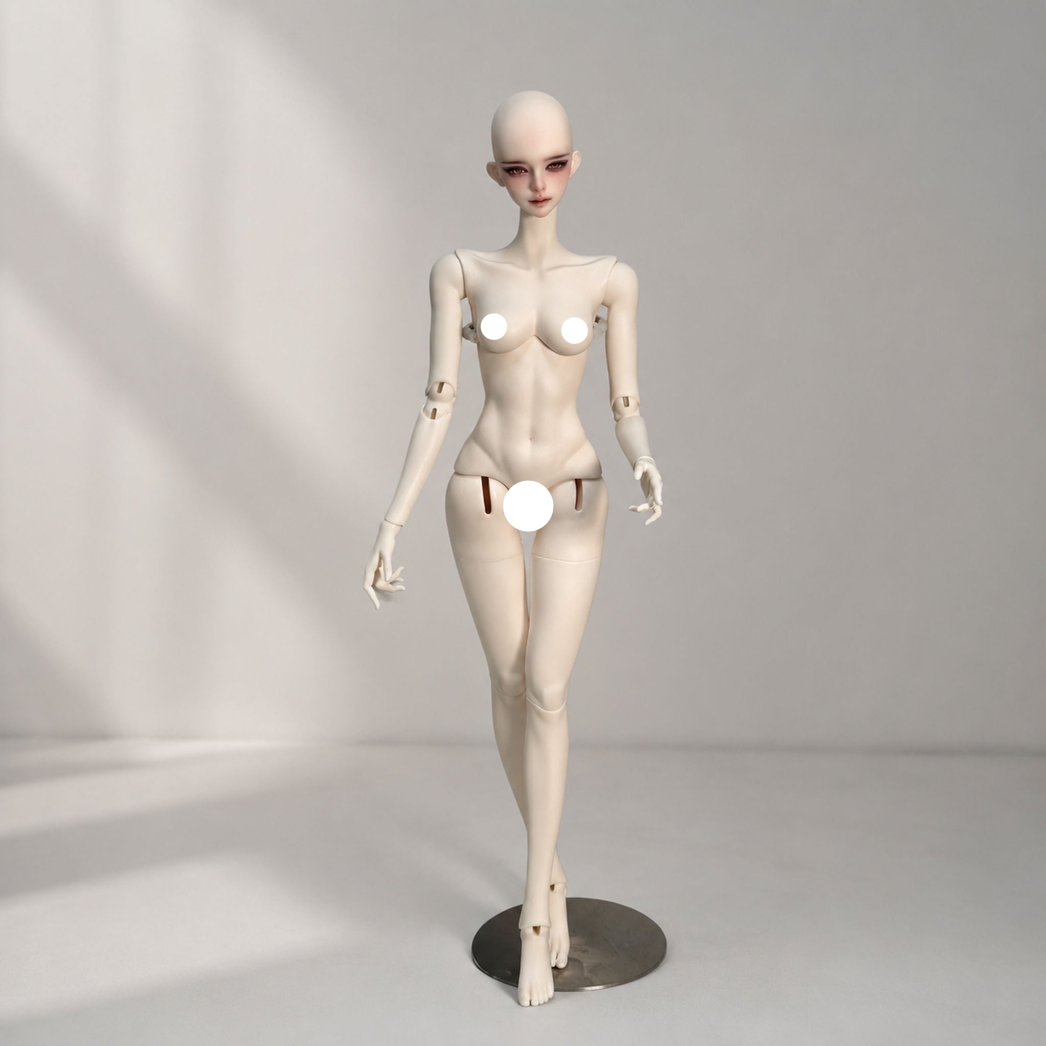 68cm Female BJD Body Only, nude resin ball-jointed doll body with head attached for body proportion display