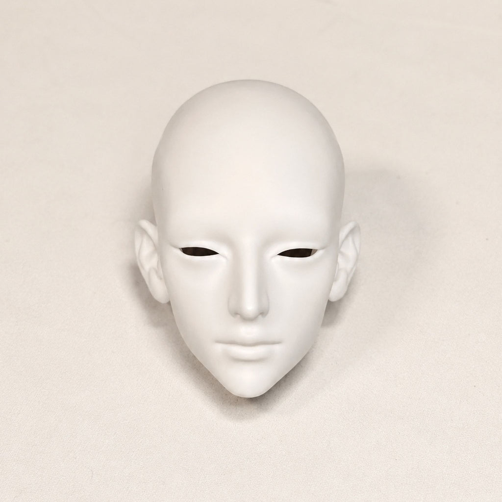 large male BJD blank resin head sculpt, unpainted head with customizable face-up and smooth facial details