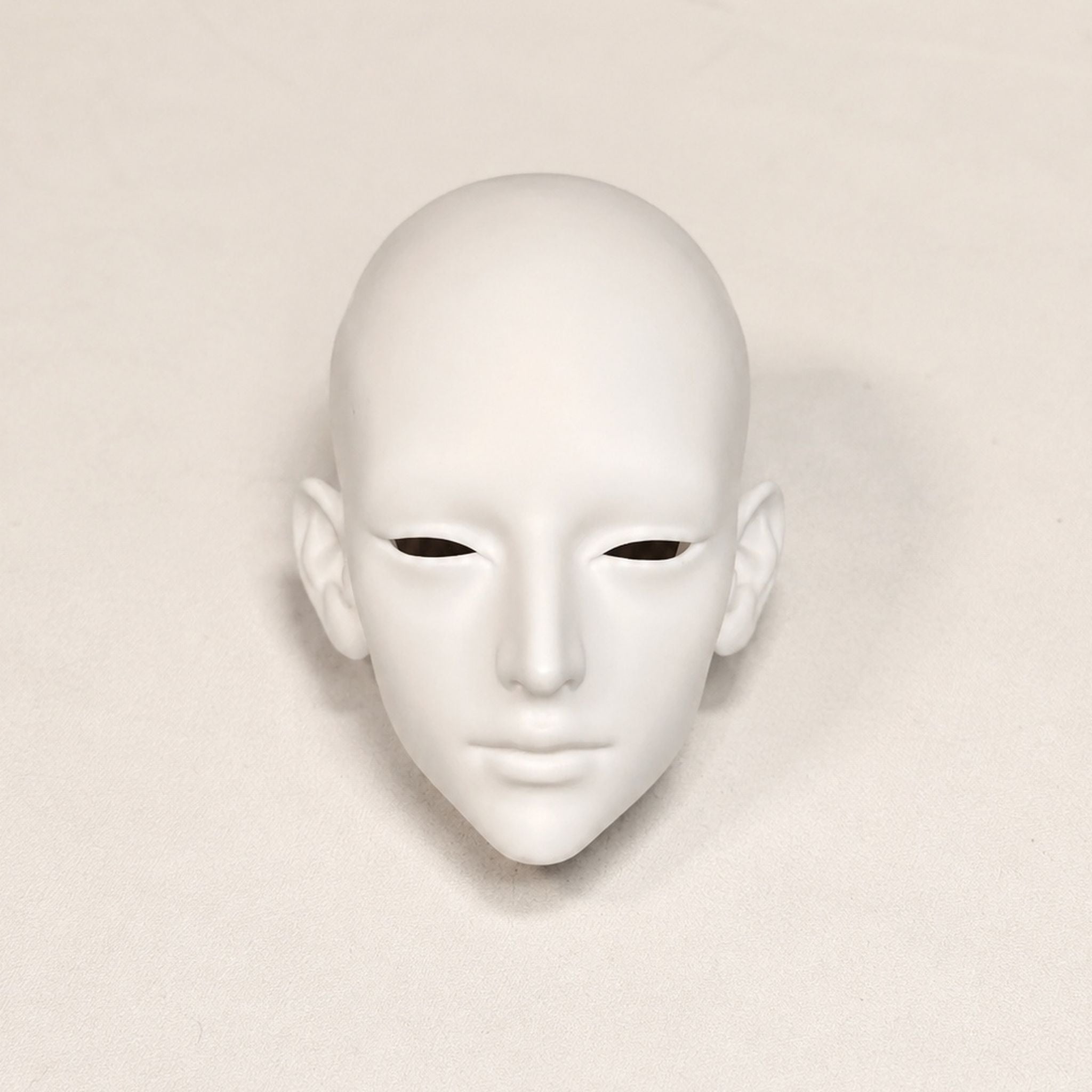 large male BJD blank resin head sculpt, unpainted head with customizable face-up and smooth facial details