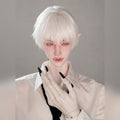 Large Male BJD Vampire Head Sculpt Namer Custom Face-up Portrait with White Wig