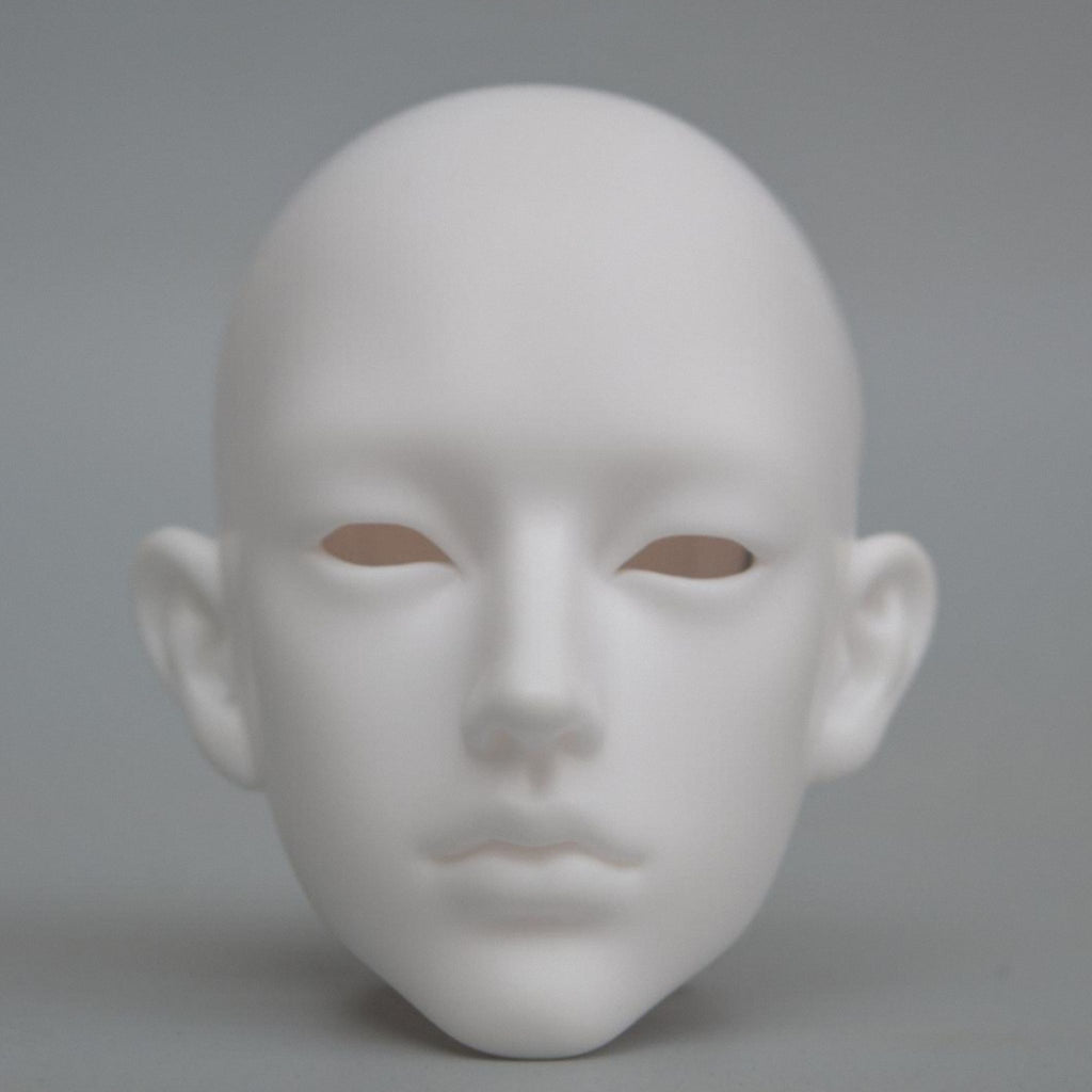 large male BJD blank resin head sculpt, unpainted head with elf ears and customizable face-up design
