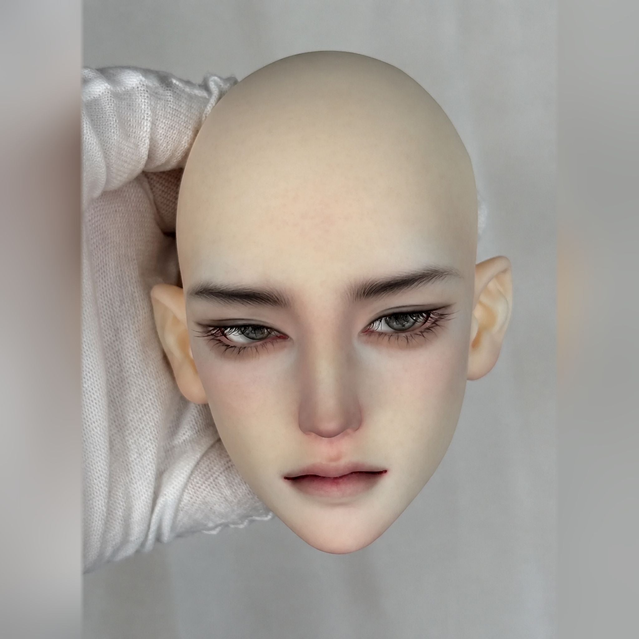 Large Male BJD Head Sculpt Lin Custom Face-up Front View