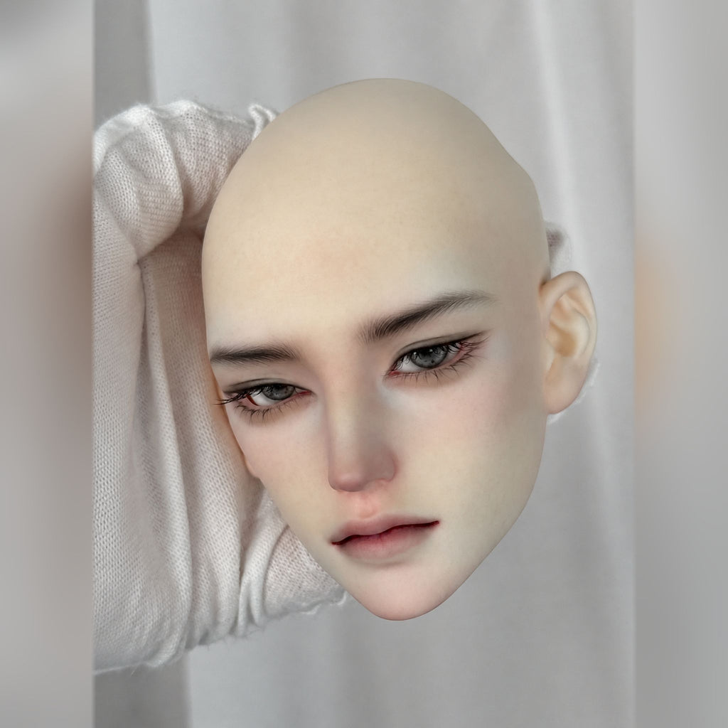 Large Male BJD Head Sculpt Lin Custom Face-up Three Quarter View
