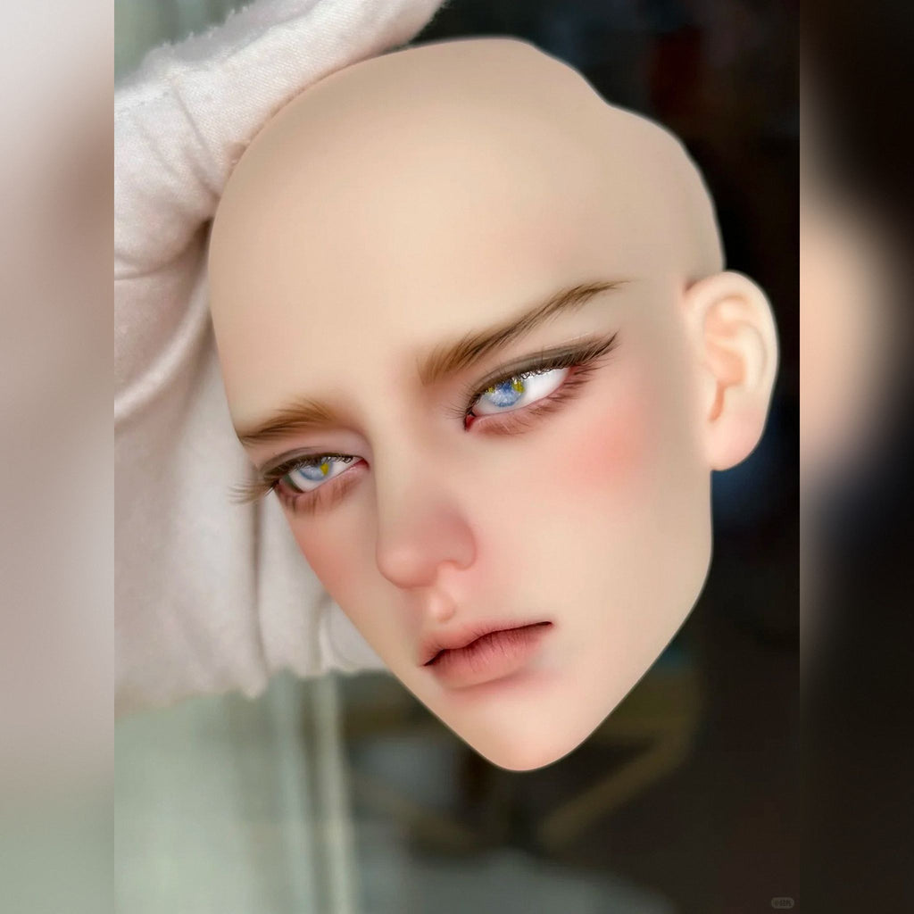Large Male BJD Head – Zak Realistic Resin Head with Elegant Narrow Eyes